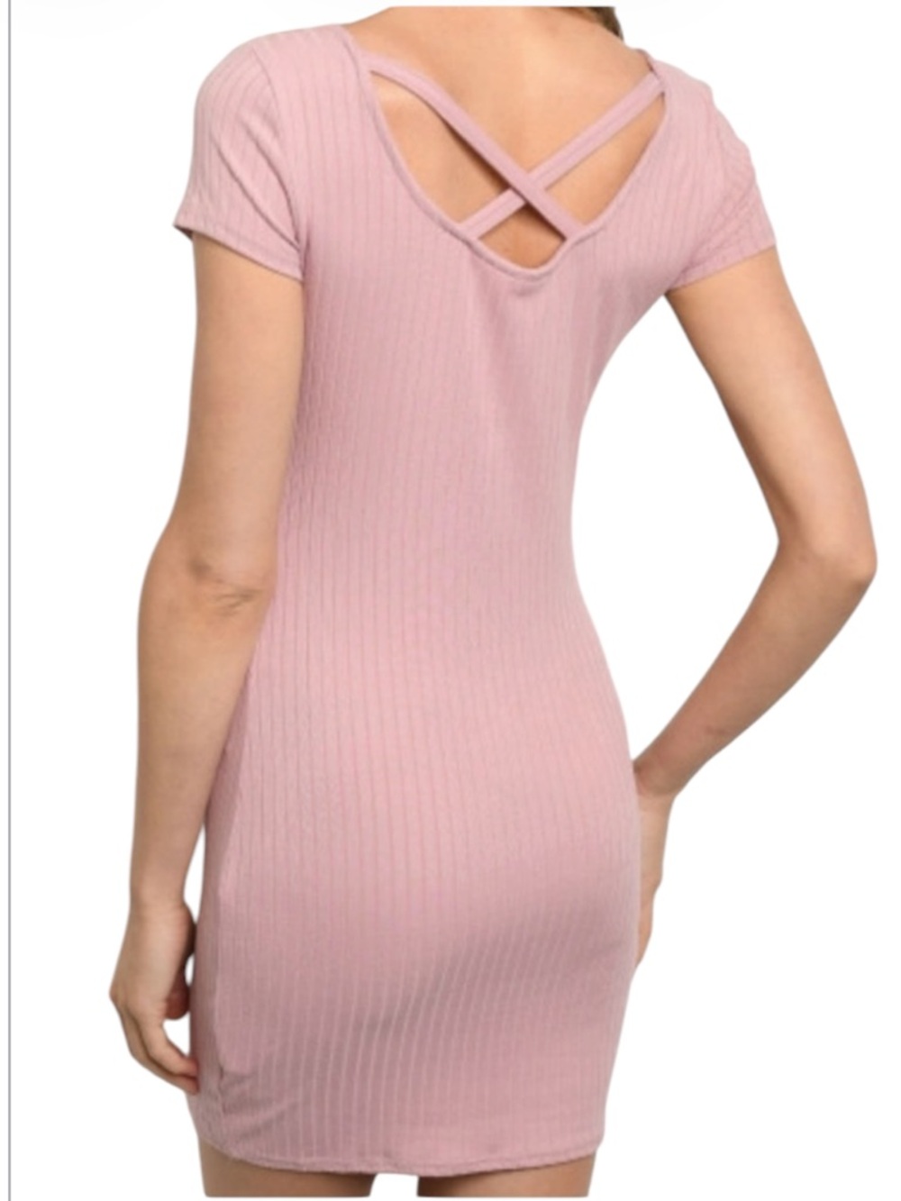 No Boundaries  Mauve Pink Ribbed Button-Front Bodycon Midi Dress Size XXL NWT